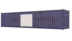 40ft Used Storage Container w/ One 8ft Roll-up Door on Left Side