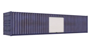 40ft Used Storage Container w/ One 8ft Roll-up Door on Right Side