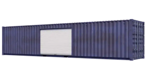 40ft Used Storage Container w/ One 10ft Roll-up Door on Left Side