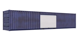 40ft Used Storage Container w/ One 10ft Roll-up Door on Right Side