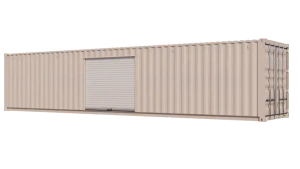 40ft Refurbished Storage Container w/ One 8ft Roll-up Door on Left Side