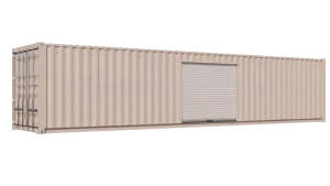 40ft Refurbished Storage Container w/ One 8ft Roll-up Door on Right Side